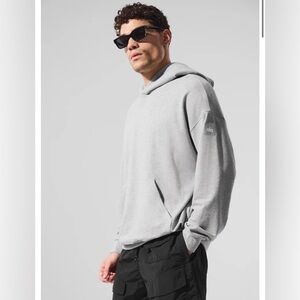 ALO Yoga Mens Double Take Heather Gray Pullover